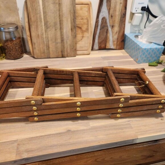 Vintage Accordian Wine Rack With Chain Mid Century Modern - Picture 2 of 4